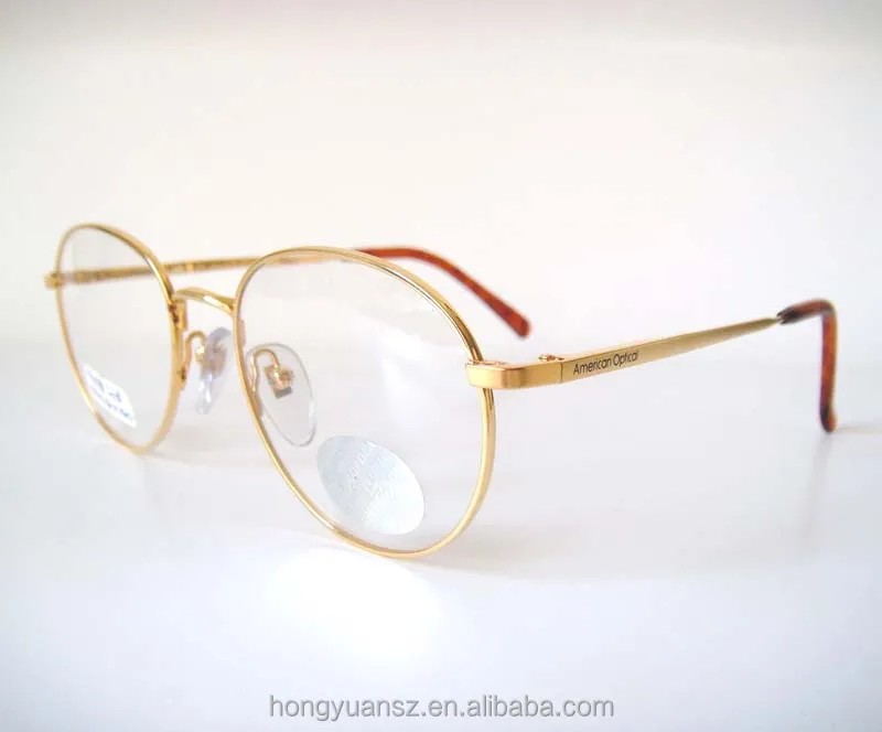American Optical Round Gold Frames Eyeglass Spectacles Vintage Mens