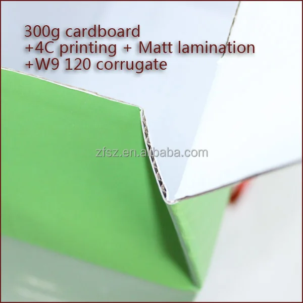 fefco 0217 withe corrugated paper ribbon handle gift box