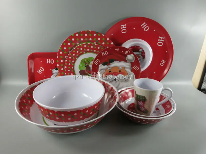 melamine Christmas dinner ware sets XMAS plate bowl