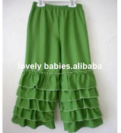 Ladies cotton ruffle pants ,women loose knit pants