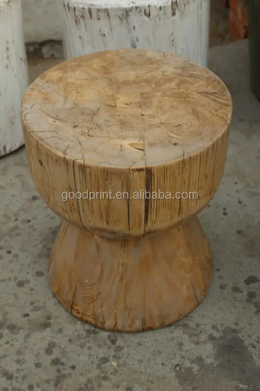 solid wood drum stool