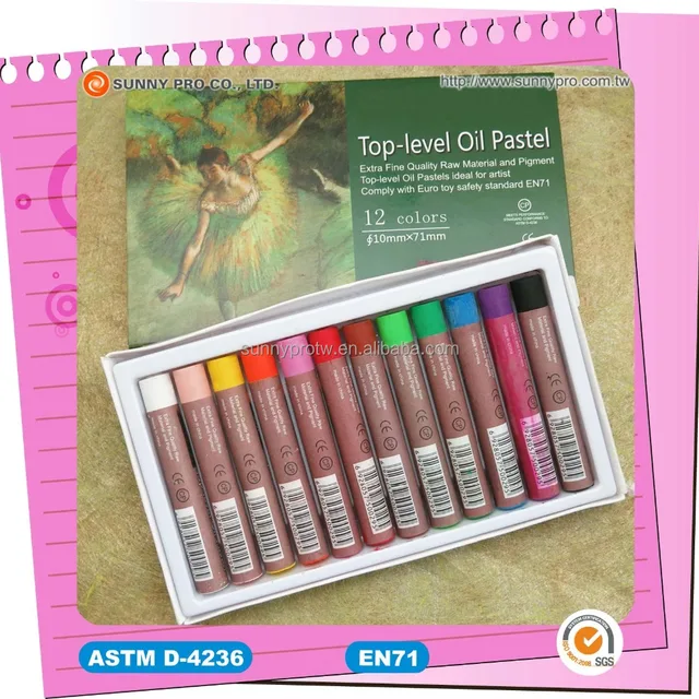 good quality soft draw rich color oil pastel crayon set with box