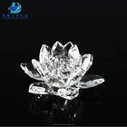 K9 Optic Clear glass Crystal lotus Flower candle holder for Home Decoration