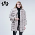 Luxury women fur jacket fashion overcoat real fox fur coat
