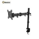 Height Adjustable Computer Monitor Desktop Vesa Mount Stand for One LCD Flat Screen Monitor with Clamp Base