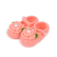 Comfortable hot sale colorful handmade crochet funny baby shoes