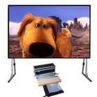 Advertising led canvas folding screens/High resolution foldable tv screen with rear projection film fabric