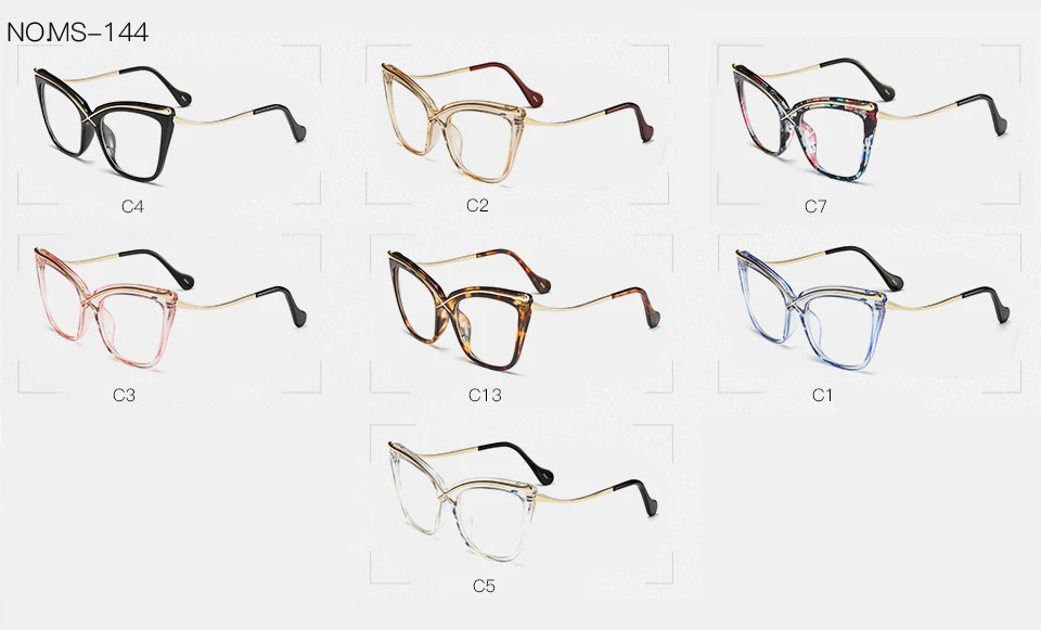 SHINELOT M0144 New Product Cat Eye Women Fashion Eyeglasses Eyewear Frame No Brand Transparent Optical Frames