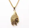hip hop pendant new design gold plated Indians Head Charms Jewelry For Man