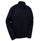 work uniform men's long sleeve jacket navy blue cotton shirt