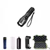 Outdoor Emergency Aluminum 18650 XML T6 Adjustable Zoomable Flashlight set