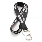 Direct sale custom polyester sublimation bottle opener lanyard