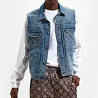 OEM Service Custom Fashion man Machine Denim Jackets vests