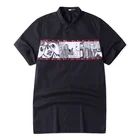 plus size shirts menCotton cartoon short sleeve shirt