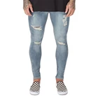Royal wolf spray on super stretch jeans mens fashion slim fit jeans super skinny ripped jeans