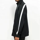 2018 Adult Fashionable Coats Custom Embroidered Logo Black And White Strip Men's Track Jackets