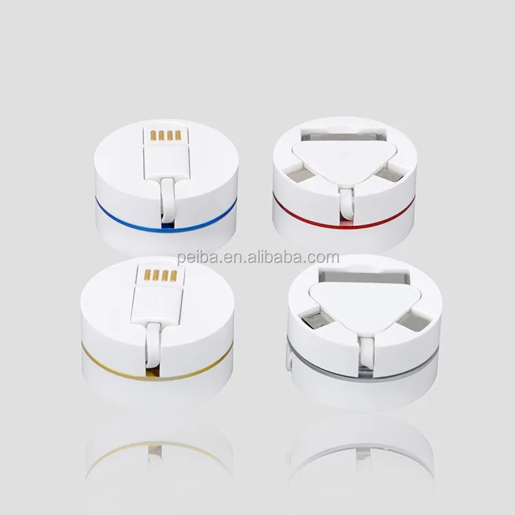 High quality retractable charging cable 3 in 1 usb charging cable round box usb charging cable - ANKUX.COM