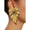Leaf Big Earrings for Women Gold Color Statement Earrings 2018 large vintage drop Earrings party Fashion Jewelry wholesale