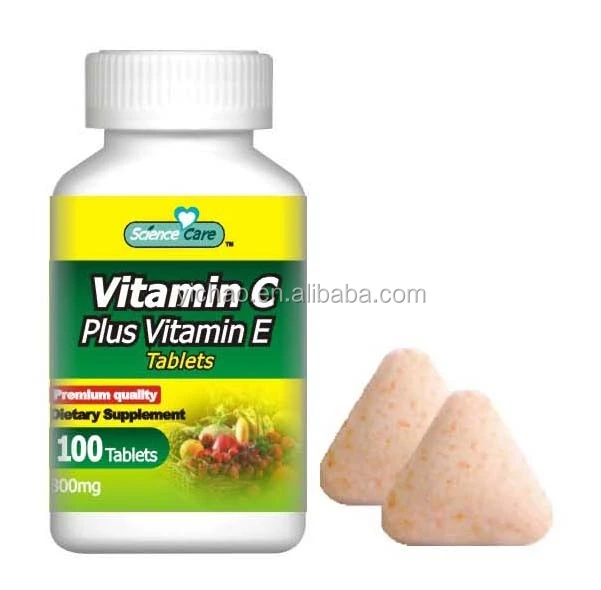 care brand 800mg vitamin c plus vitamin e chewable tablet pills