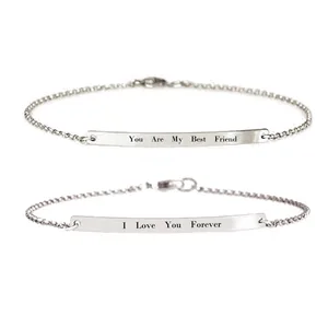 stainless steel nameplate coordinate bar bracelets for gifts