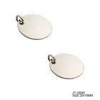 Children's Silver Metal Pendant Ellipse Silver Color Engraved Brand Logo Custom Pendant Metal Jewelry Tags for Necklaces