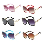 Wholesale 2019 new trendy designer oversized wine red frame custom women shades decoration sunglasses red sunglasses