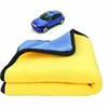 Wholesale 800 gsm 40x40cm cheap absorbent plush fast drying two color coral fleece microfiber car microfiber wash towel