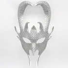 Glitter Silver Dragon Horn Party Mask Full face Adult Theme Prom Halloween Carnival Party accessories