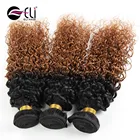 7A Grade Sexy Formula Black Brown Ombre Malaysian Curly Hair Virgin 1B/30 Deep Wave Curly Hair Human Hair