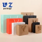 Custom logo recycled food gift shopping brown craft kraft paper bag with handle