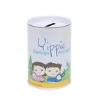 Cute Kids Metal Coin Box Wholesale Round Money Saving Can Cheap Custom Tin Coin Bank