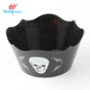 Food Contact Safe Black Plastic Halloween Skull Candy Bowls