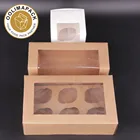 small kraft paper birthday cake boxes, cookie boxes with window