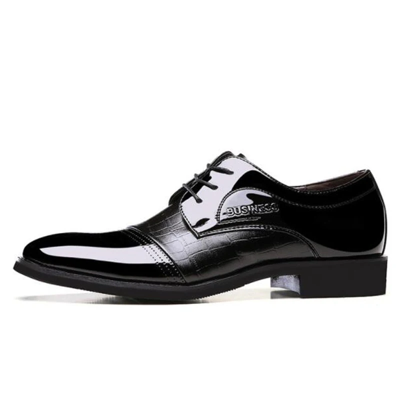 men dress shoes Pointed Toe Patent Leather Oxford Business Shoes For Men Dress Shoes