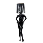 Fashional window display model with lamp shape head black female women fashion mannequin