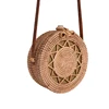 Promotional Pure Color Round Shape Bohemian Natural Straw Rattan Bag For Women