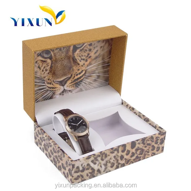 personalized varnish watch box with tiger pattern watch box