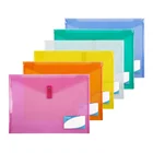 Foolscap Translucent Plastic 2 Pocket Clear File Bag with Hook and Loop Closure