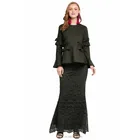 model baju kurung modern muslim clothing malaysia lace dress frill baju kurung