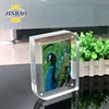 JINBAO Custom clear large 6x8 digital acrylic cube photo frame liquid acrylic photo frame with magnets
