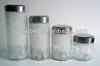 Frosted glass canister set with metal lid SL056-F15-ABCD3