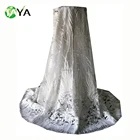 Wholesale white net tulle fabric / beaded lace for party