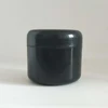 black PP round base double wall black plastic jars with dome lids