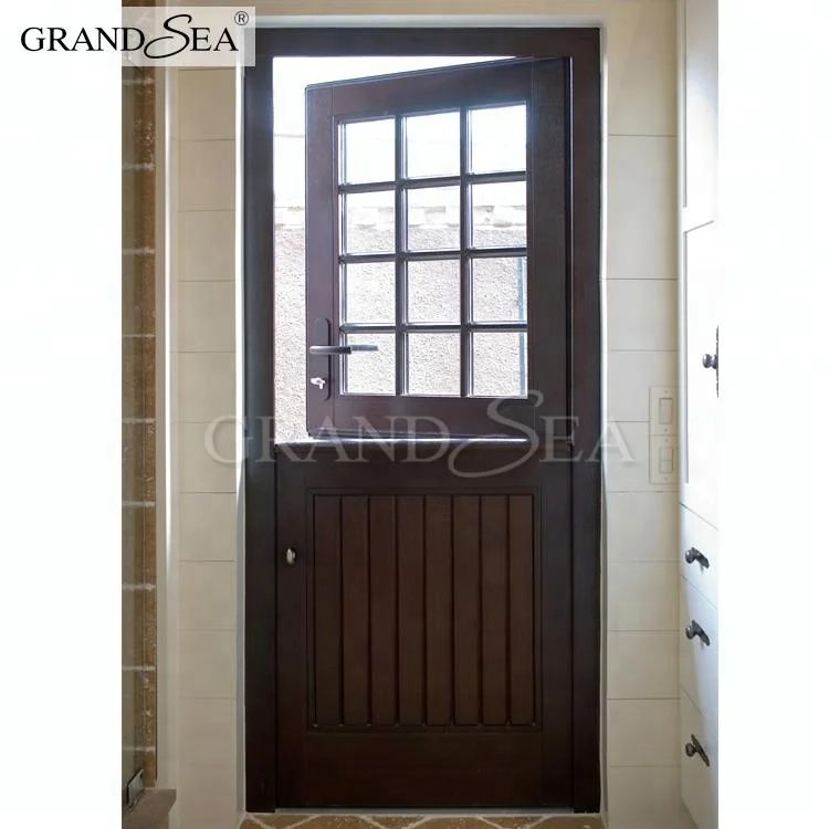 Bajo precio interior puertas de madera maciza puerta holandesa fotos