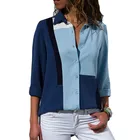 Fashion Long Sleeve Turn Down Collar Women Blouses Office Shirt