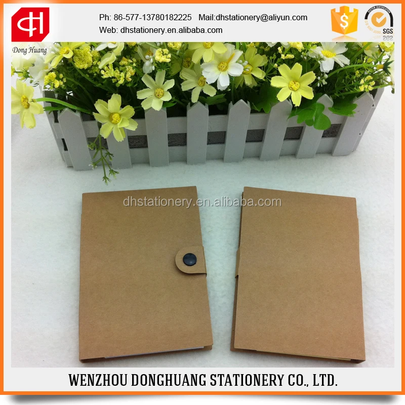 kraft cover sticky note with a pen/ notepad with pen