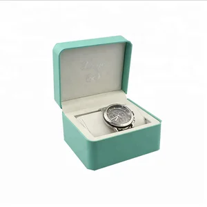 hot sale hand-made custom green pu leather watch packaging box