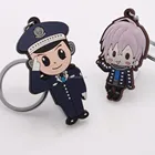 VOGRACE soft pvc rubber keyring 2D Anime rubber keychain,Soft rubber Custom pvc key chain for gift