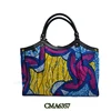 Promotional African wax printed fabric cheap printed shopping bags fabric shopping bag