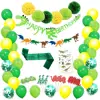 Custom EasternHope 70 pcs dinosaur Banner green Sash cupcake topper latex confetti Balloon, Dinosaur Birthday Party decorations